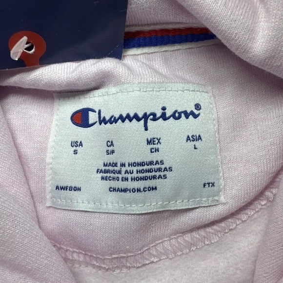 NWT Champion Women's Powerblend Hoodie Sweatshirt Sweater Pink Purple Logo - Picture 6 of 7